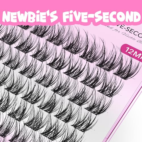 VEYESBEAUTY LuxeBold 12mm Lash Clusters - Quick & Easy Extensions