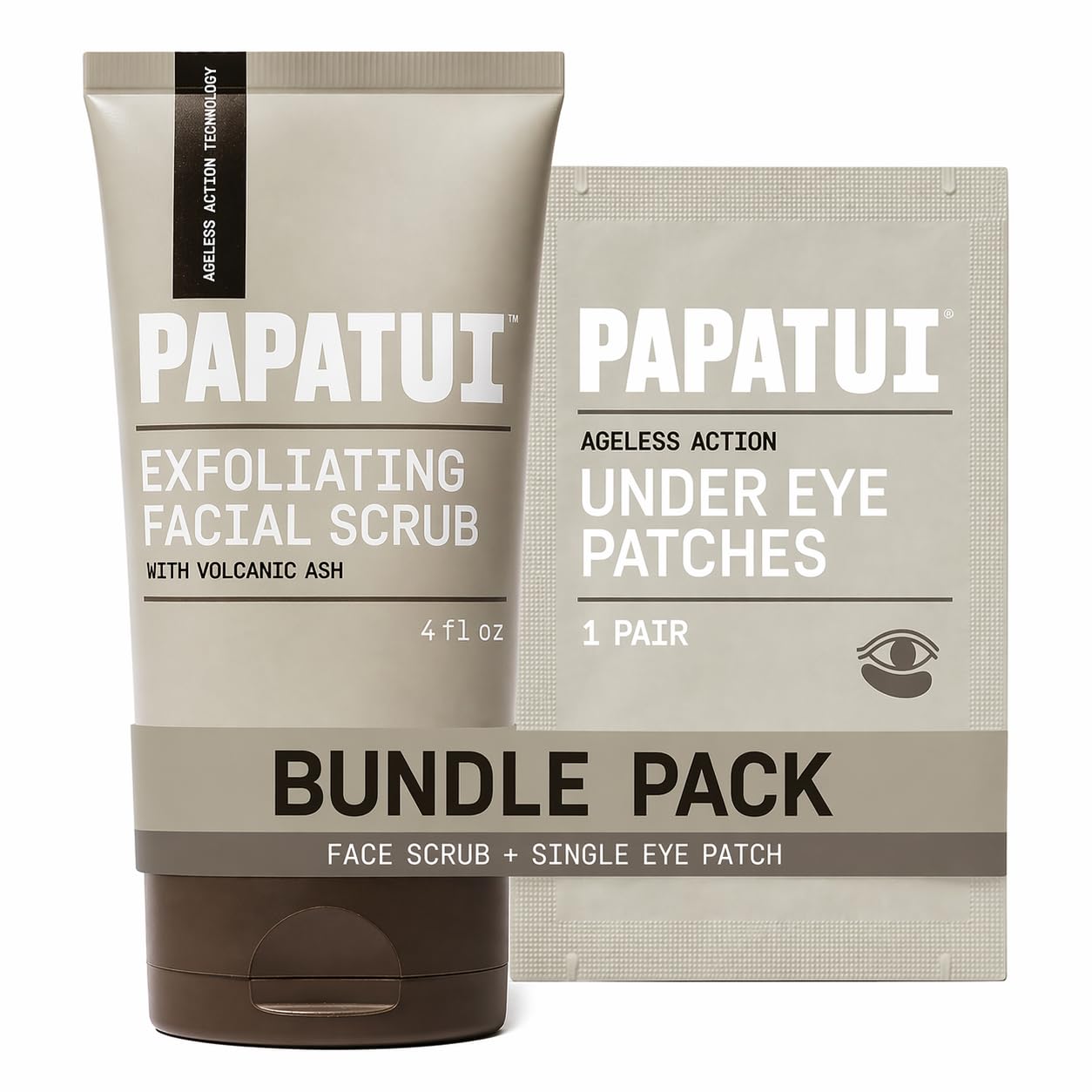 Men's Face Exfoliating Scrub - Unscented Facial Cleanser with Peptides & Volcanic Ash | Smooths Skin Texture, 4 oz