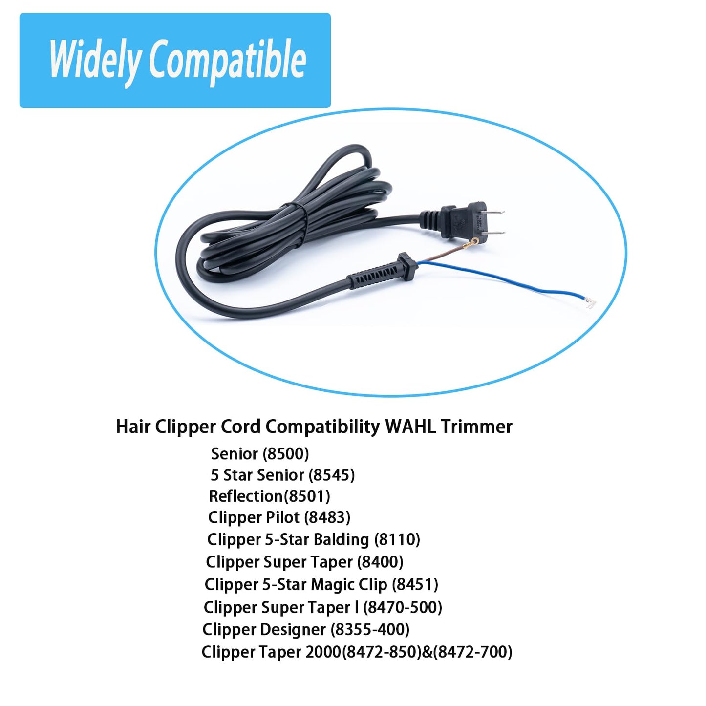 00647-500 Hair Clipper Cord for WAHL Clipper,Compatible with Star Sr,Senior,SuperTaper,Designer,Balding,Magic Clip