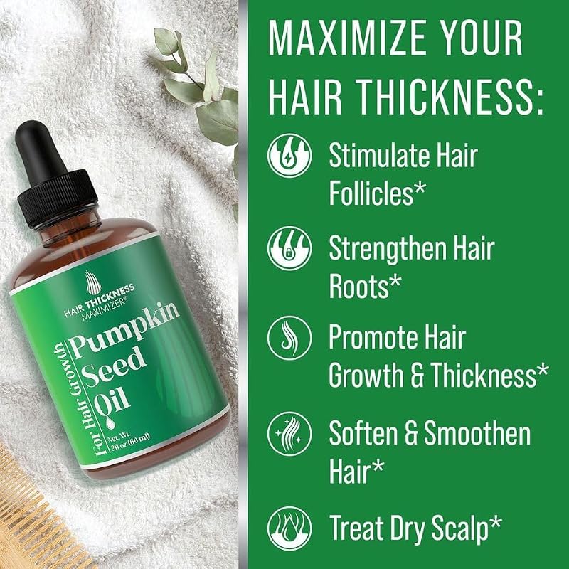 Pumpkin Seed Oil for Hair Growth 2oz | Strengthens & Hydrates Hair