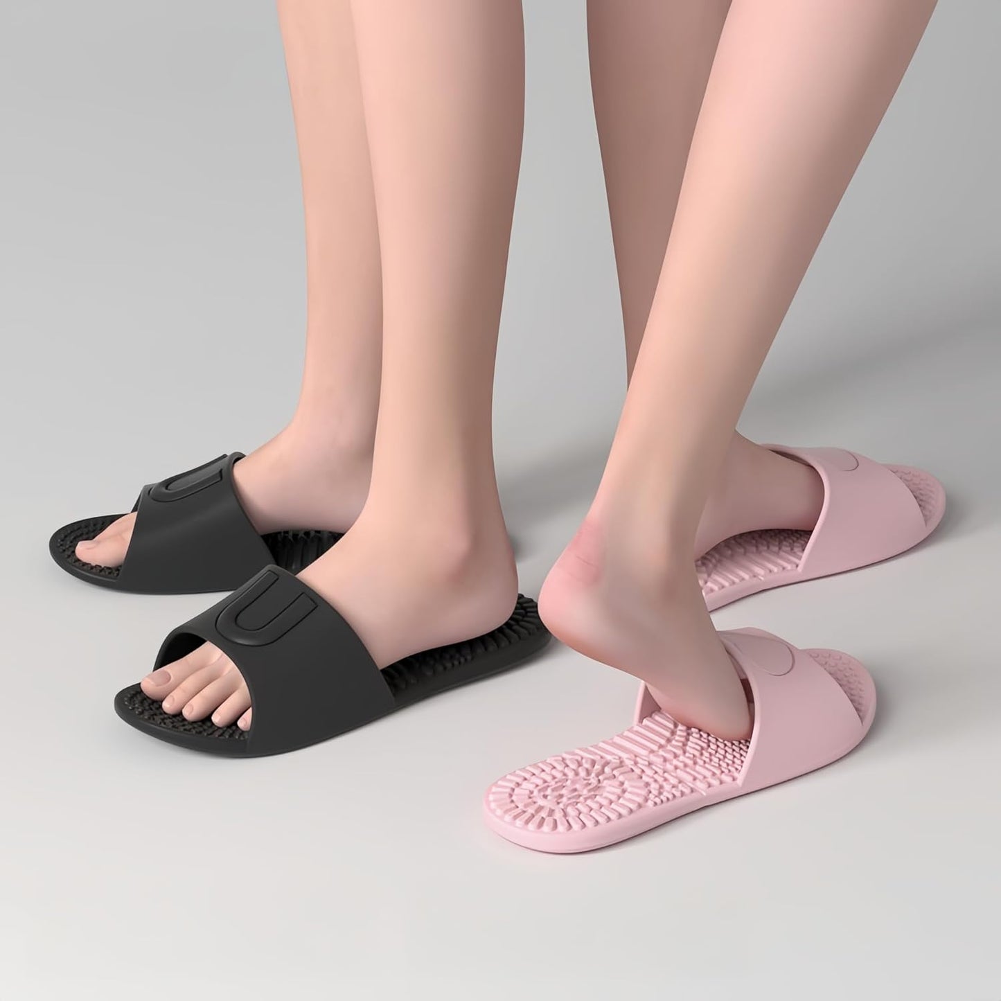 Foldable Travel Slides - Lightweight Non-Slip Massage Slippers for Men & Women | Portable Shower & Spa Use