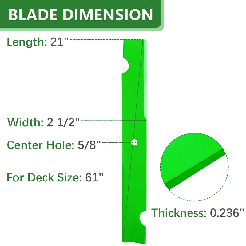 JYLEYJ 038-6080-00 482879 Blades Fit for 61 inch Bad Boy Outlaw XP Extreme Scag Freedom Z Tiger Cat Mower Deck Replace 48111 481708 5208425 Notched High Lift (3 Pack)