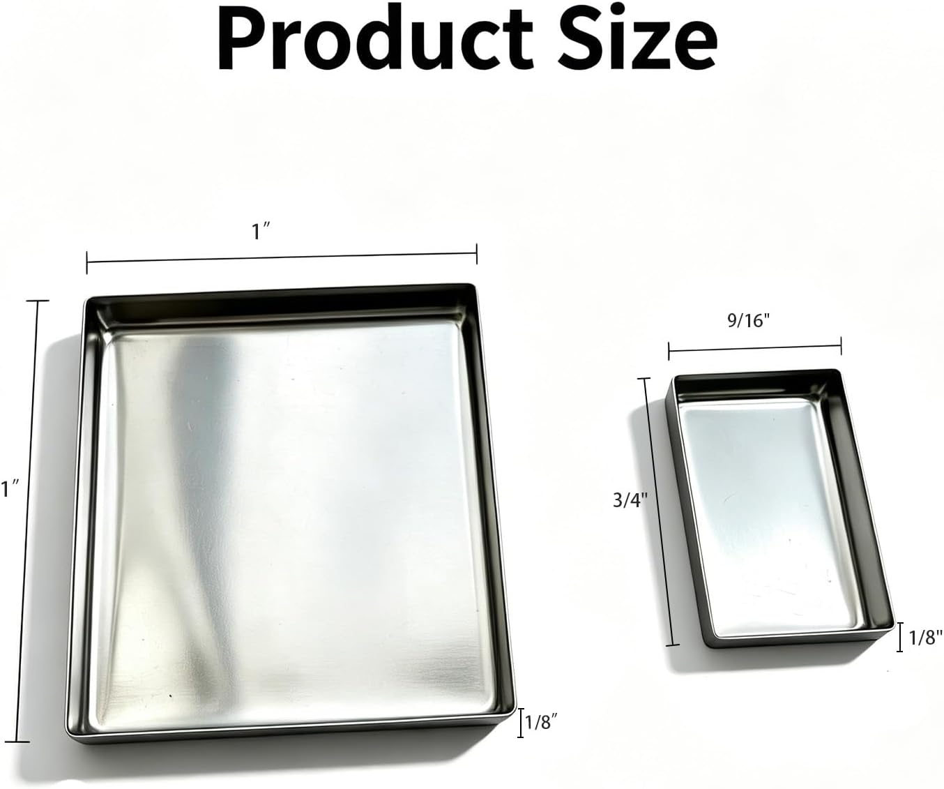 Empty Metal Pans for Magnetic Makeup Palette - 50 Pack of 20 Medium Square & 30 Small Rectangular Silver Tin Refills | Ideal for DIY Eyeshadow, Blush, Lipstick Depotting