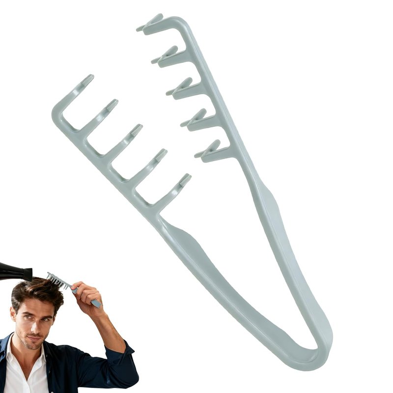 Volumizing Texture Comb - Wide-Tooth Styling Tool for Men & Women | ABS Plastic, Textured Grip, Grey