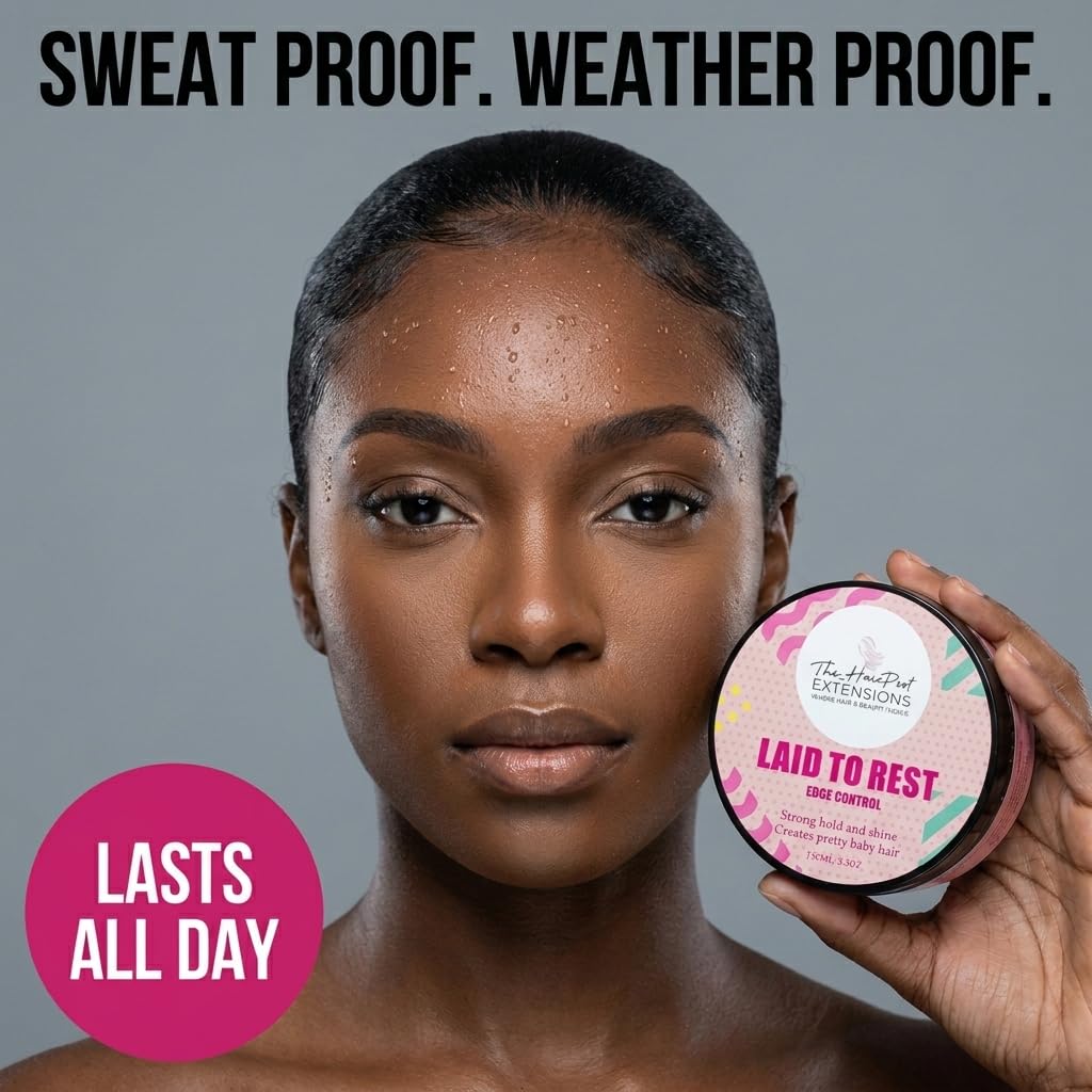 The Hairport Extensions Laid to Rest Edge Control Gel for 4C Kinky Coily Hair, Extra Hold Edge Gel, High Hold Braiding Formula, Smooth Baby Hair, No Residue, No Frizz, Long Lasting - 150ml
