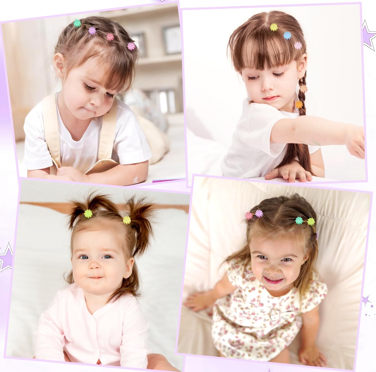 Colorful Mini Flower Hair Clips - 150 Pcs Cute Claw Clips for Girls & Women | Toddler Hair Accessories