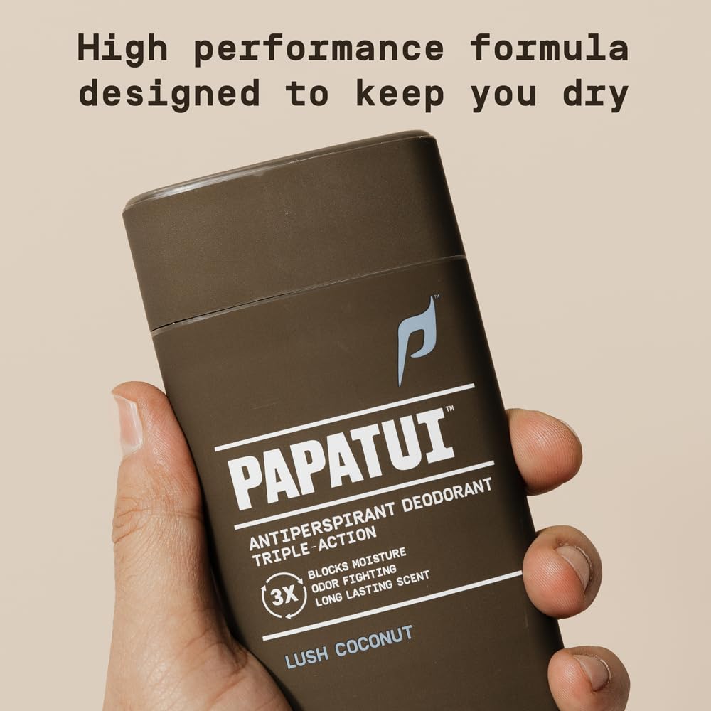 Triple Action Antiperspirant for Men - Sweat Control, Odor Neutralizer & Skin Nourishing | Lush Coconut | 2.6 oz