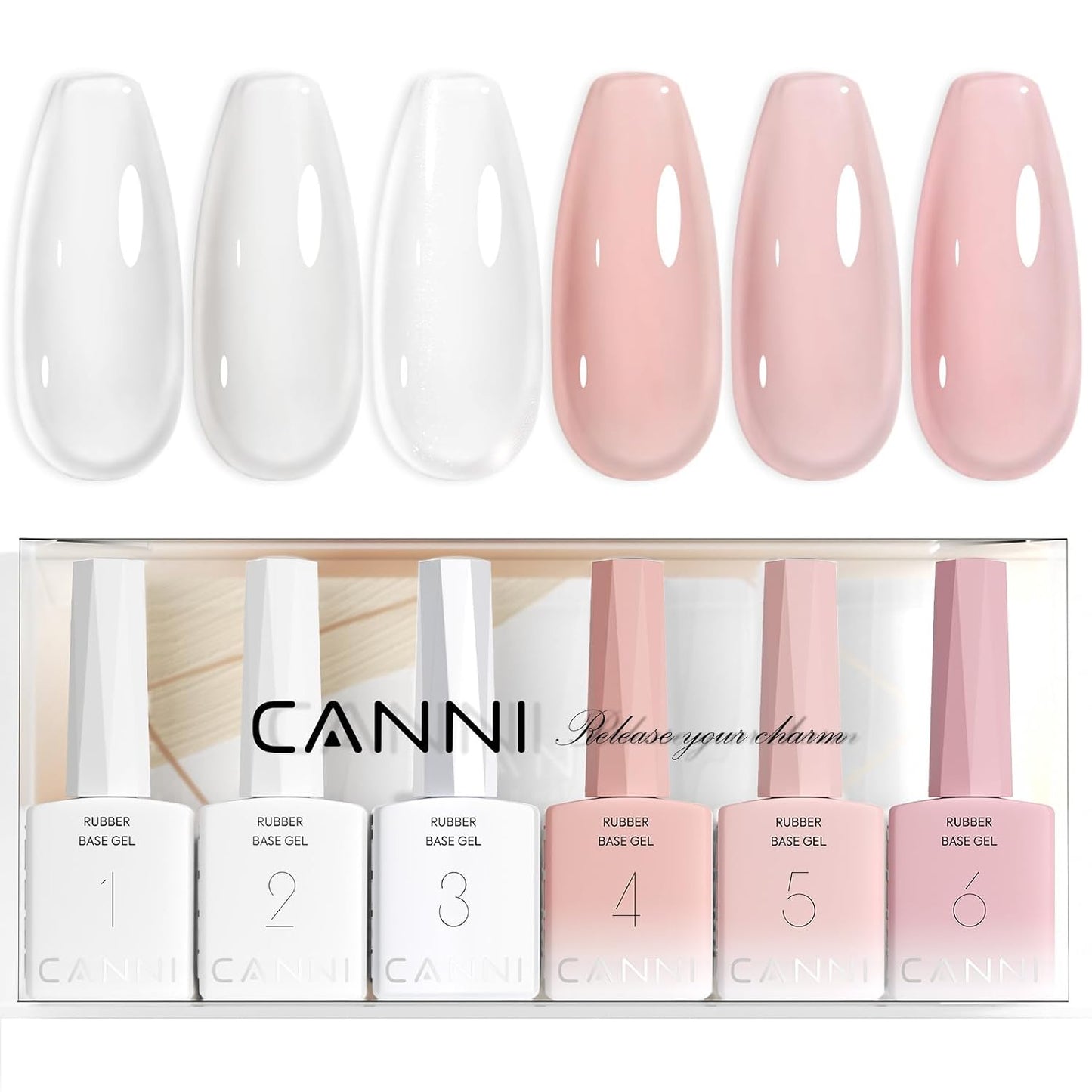 CANNI Gel Nail Polish Set - 6 Pcs 9ml Glitter & Solid Colors | Christmas & New Year's DIY Kit for Home Use