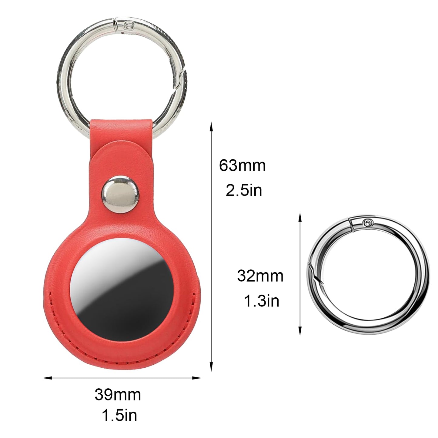 Compatible with Holder Case Keychain, for AirTag 2nd & 1st Generation Key Chain Ring Case Cover Red