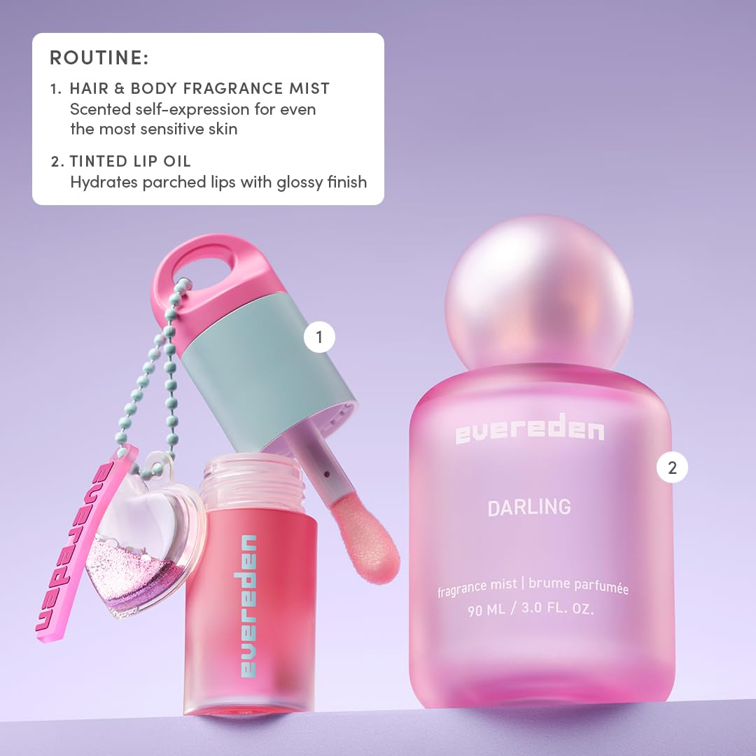 Evereden Kids Fragrance Gift Set, 3 Hair & Body Mists + Tinted Lip Oil