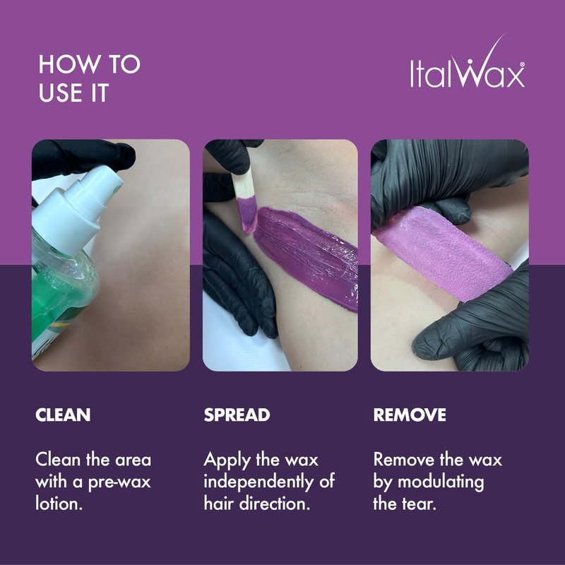 Italwax Classic Line Plum Hard Wax Beads 2.2 lb (1 kg) – Long Setting Stripless Wax for Beginners & Large Areas – Made in Italy