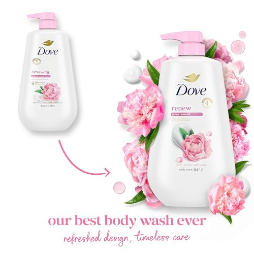 Dove Renew Body Wash Peony & Rose Oil - 30.6 oz Pump, Sulfate Free