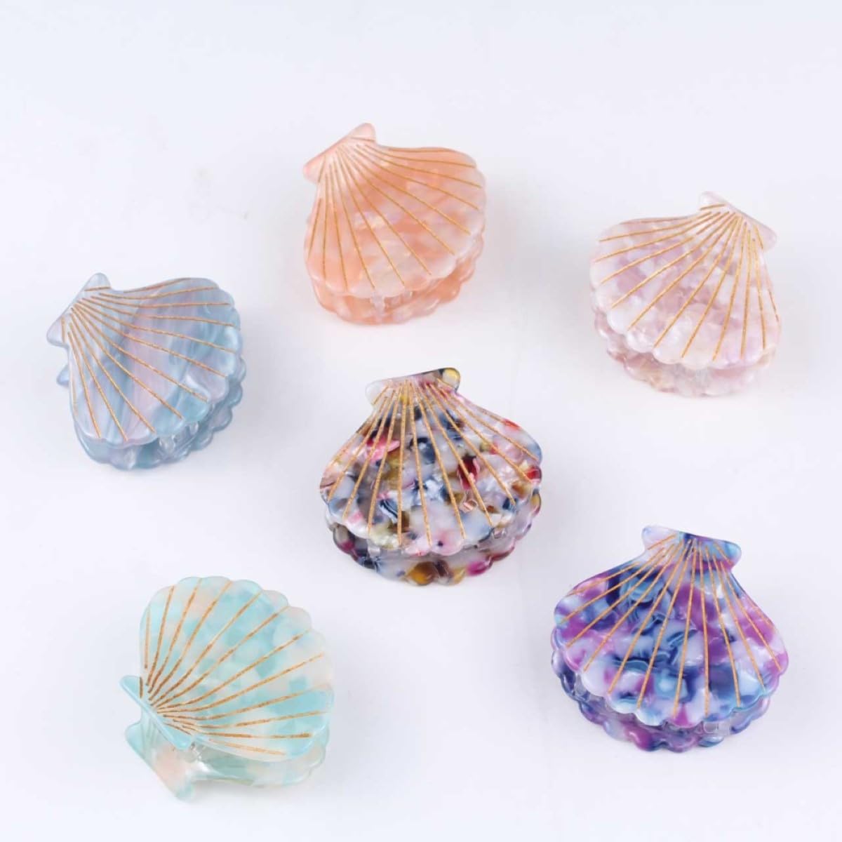 Shell Claw Clip - Acetate Hair Clips for Women | Small Blue Hair Accessory
