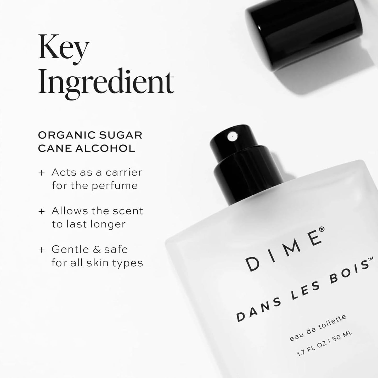 DIME Beauty Perfume Dans Les Bois - Woody Floral Perfume for Women with Cedarwood, Saffron & Night Jasmine, Clean Fragrance, Eau de Toilette, Vegan, 1.7 oz / 50 ml