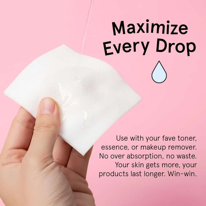 Face Pads for Toner & Essence | Lint-Free Makeup Remover (100 Count) - Soft, Durable Vegan Skincare Pads