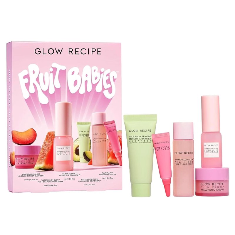 Glow Recipe Skincare Kit - Fruit Babies Gift Set with Cleanser, Toner, Eye Cream & More | 5 Count
