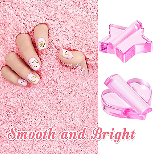 Patelai 4 Pcs Nail Embossed Molds for Nail Art - Heart, Star, Circle, Square