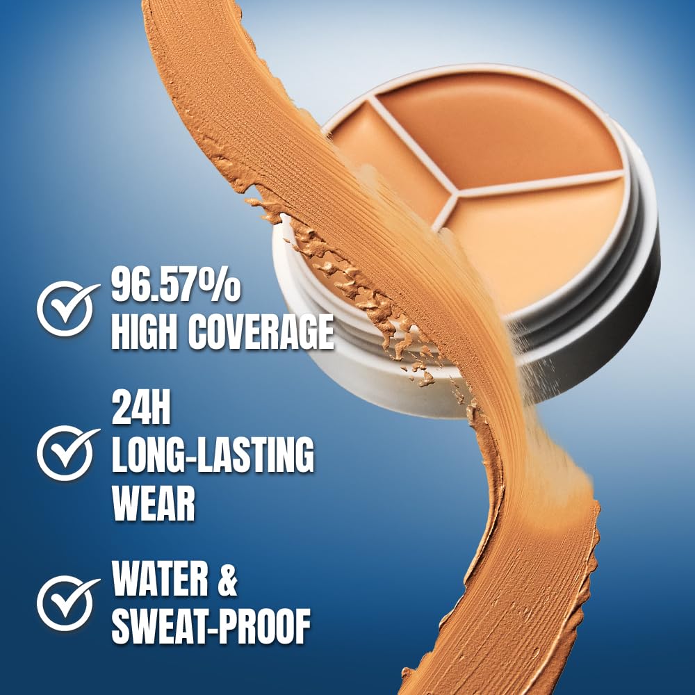 TFIT Multi-Use Pot Concealer - High-Pigmented, Full Coverage Formula | Crease-Proof for Dark Circles & Blemishes (00 Light, 0.52 Oz)