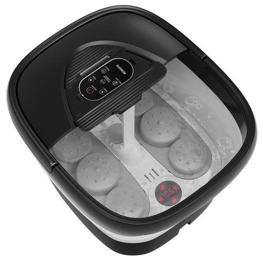 Collapsible Foot Spa with Heat and Remote, Heated Foot Bath Massager with Timer, and 24 Motorized Shiatsu Massage Balls, Foot Soaking Tub Supports Hot/Cold Water Soaking