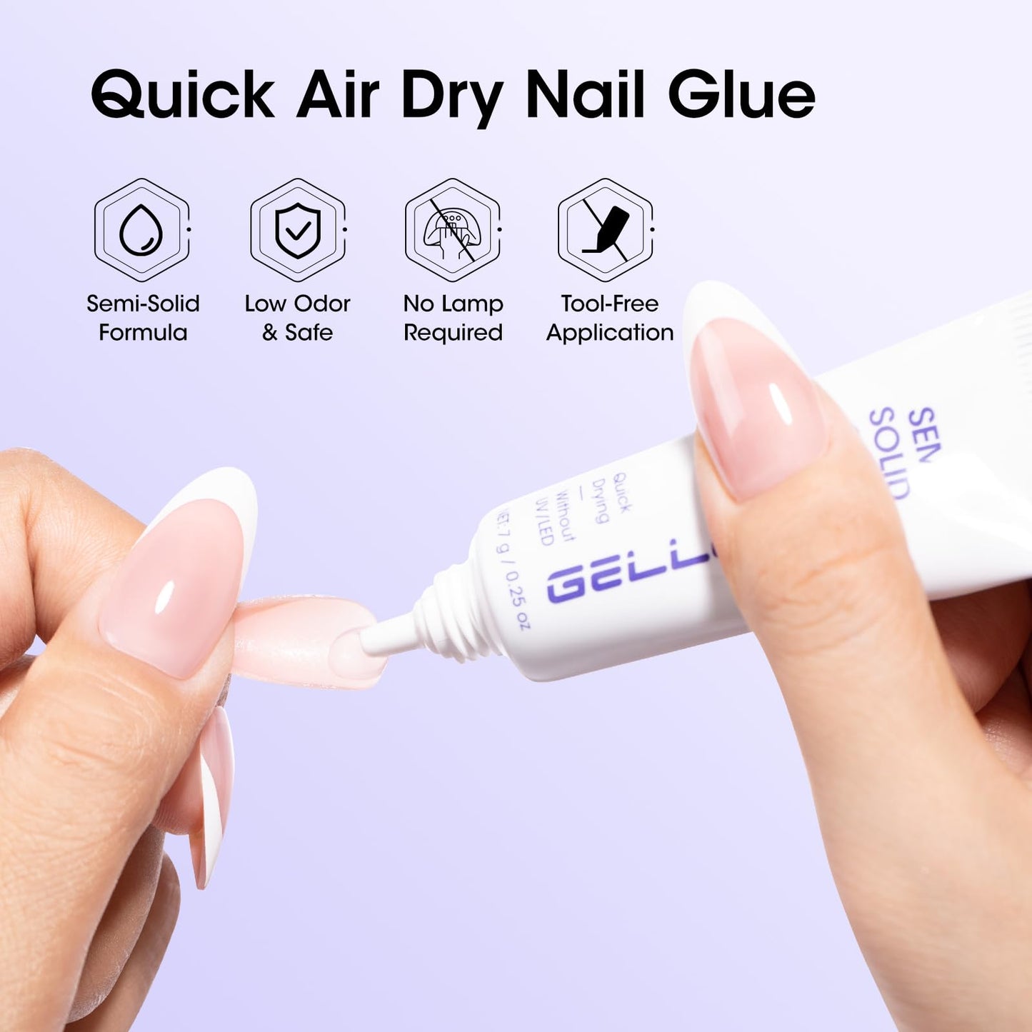 Gellen Semi Solid Nail Glue & Glue Remover for Press ons, Quick Dry Lamp-Free Nail Gel Glue for Nail Tips, Non-Acetone Nail Glue Remover Pen with Precision Nozzle, Safe & Gentle Formula