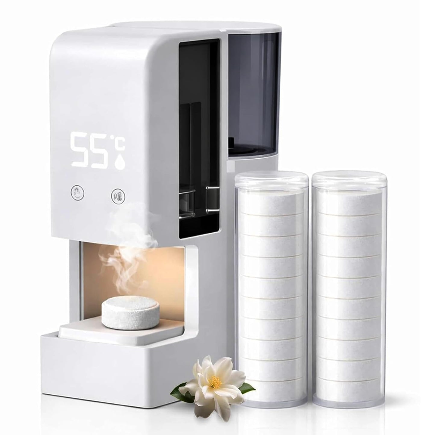 Fast Hot Towel Dispenser - 5s Heating, 500ml Tank, Auto-Dry | Includes 40 Compressed Towels for Spa & Home