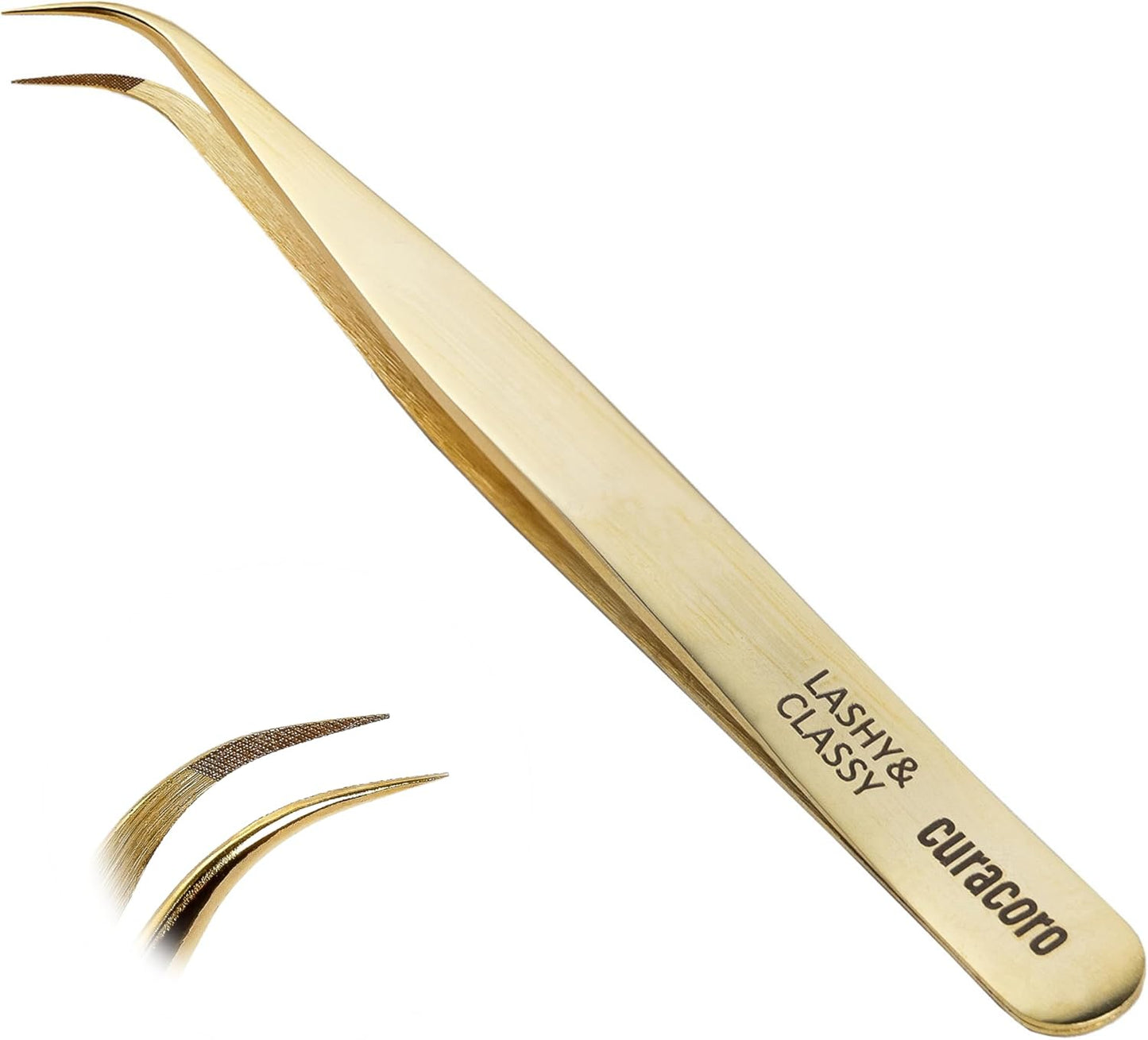 Curacoro Lash Tweezer - Precision Fiber Tip Grip for Eyelash Extensions | Multi-Shape Silver Tweezers for Volume & Isolation
