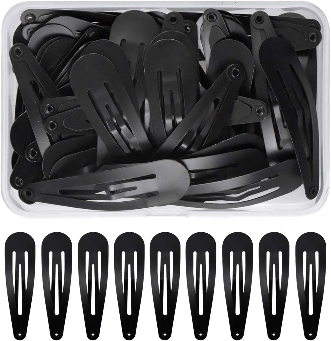 50Pack Black 2 Inch Women Metal Snap Hair Clips Accessories No Slip Hair Barrettes Women Hair Accessories for Fine Thick Curly Hair