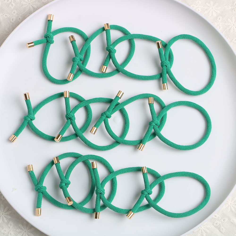 Elastic Hair Ties - Stretchy Rubber Bands for Women | Pack of 12 Black Ponytail Holders