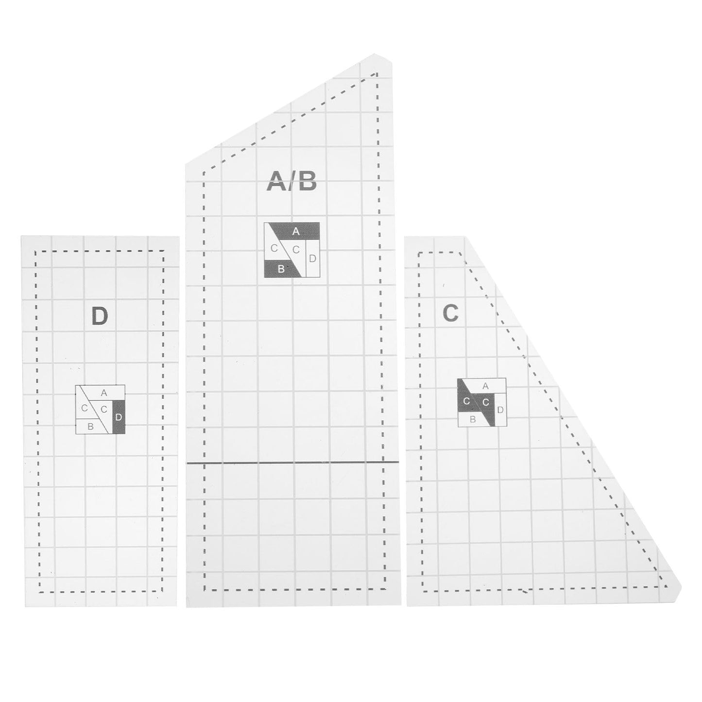 1Set Durable Quilting Templates DIY Patchwork Sewing Tools for Crafting Includes Sewing Templates for Quilting and Patchwork Projects