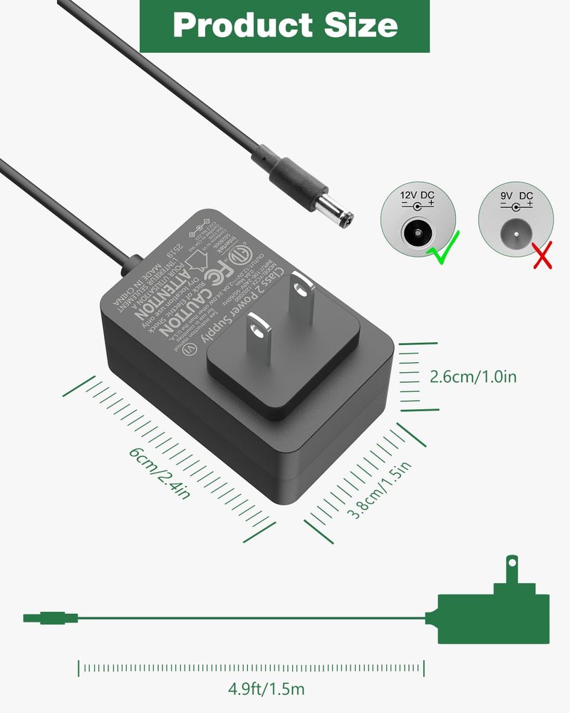 JOVNO Charger for Spectra Breast Pump 12V Power Supply Cord for Spectra S1 S2 SPS100 SPS200 S3 Pro 9 Plus Baby Breast Pump Suction Device