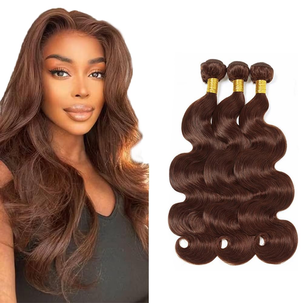 Brown Bundles Human Hair Color 4 Body Wave Bundles 26 28 30 inch Chocolate Brown Human Hair Bundle Light Brown Body Wave Bundle