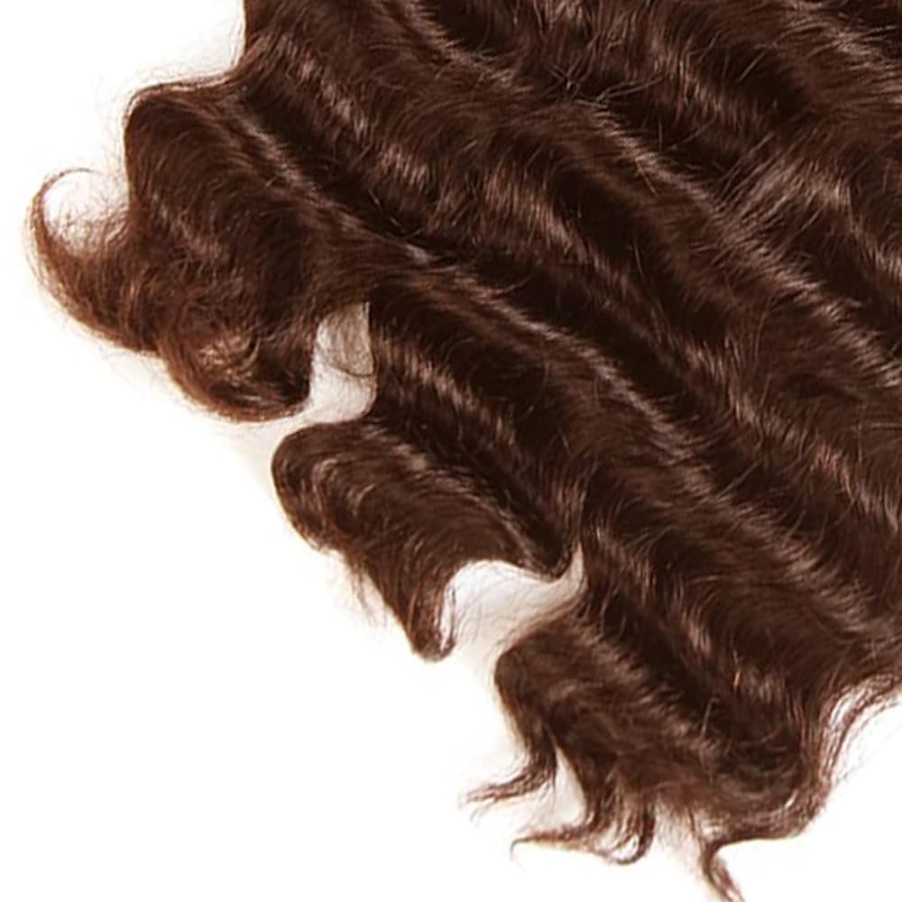 #4 Chocolate Human Hair Bundles Deep Wave Bundles 26 26 26 Inch Brown Unprocessed Brazilian Virgin Hair 3 Bundle 50 Gram Per Bundle Deals Quick Weave Hair Extensions