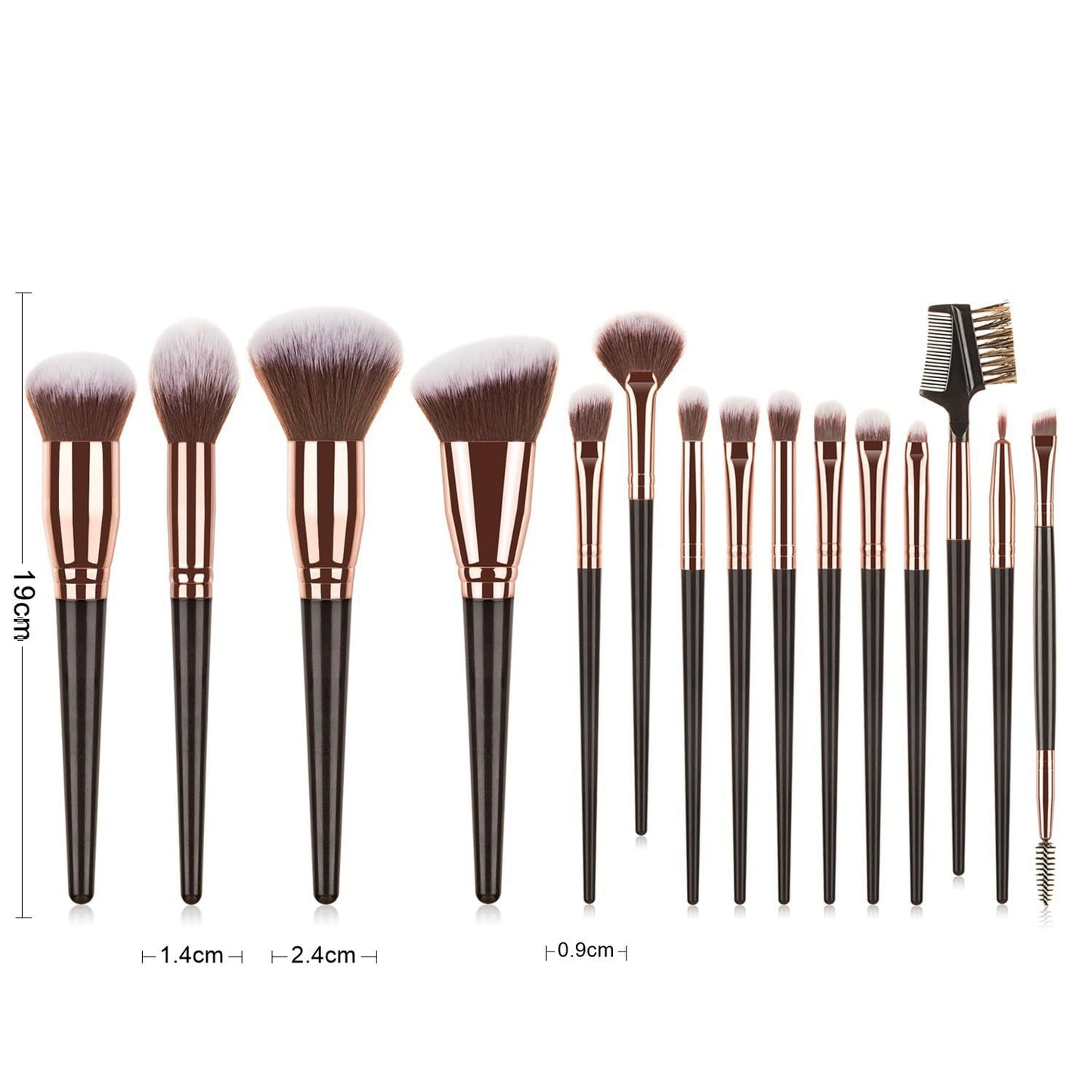 Professional Makeup Brush Set - 15 Pcs Eye & Face Brushes with Lash Comb, Soft Brushes & Storage Bag | 5 Beauty Eggs Included