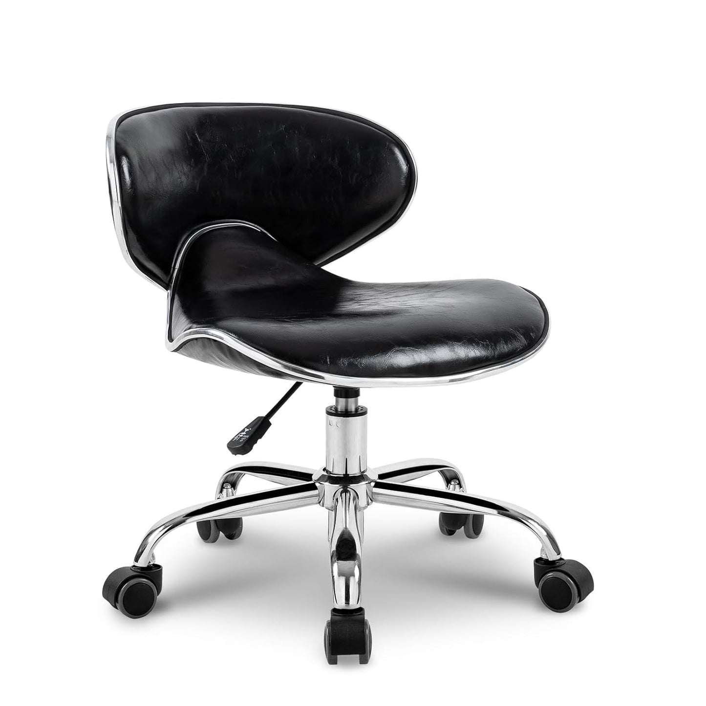 Paddie Pedicure Stool - Height Adjustable Hydraulic Swivel Chair with Back Support | Ideal for Nail Techs, Salons & Spas - Black