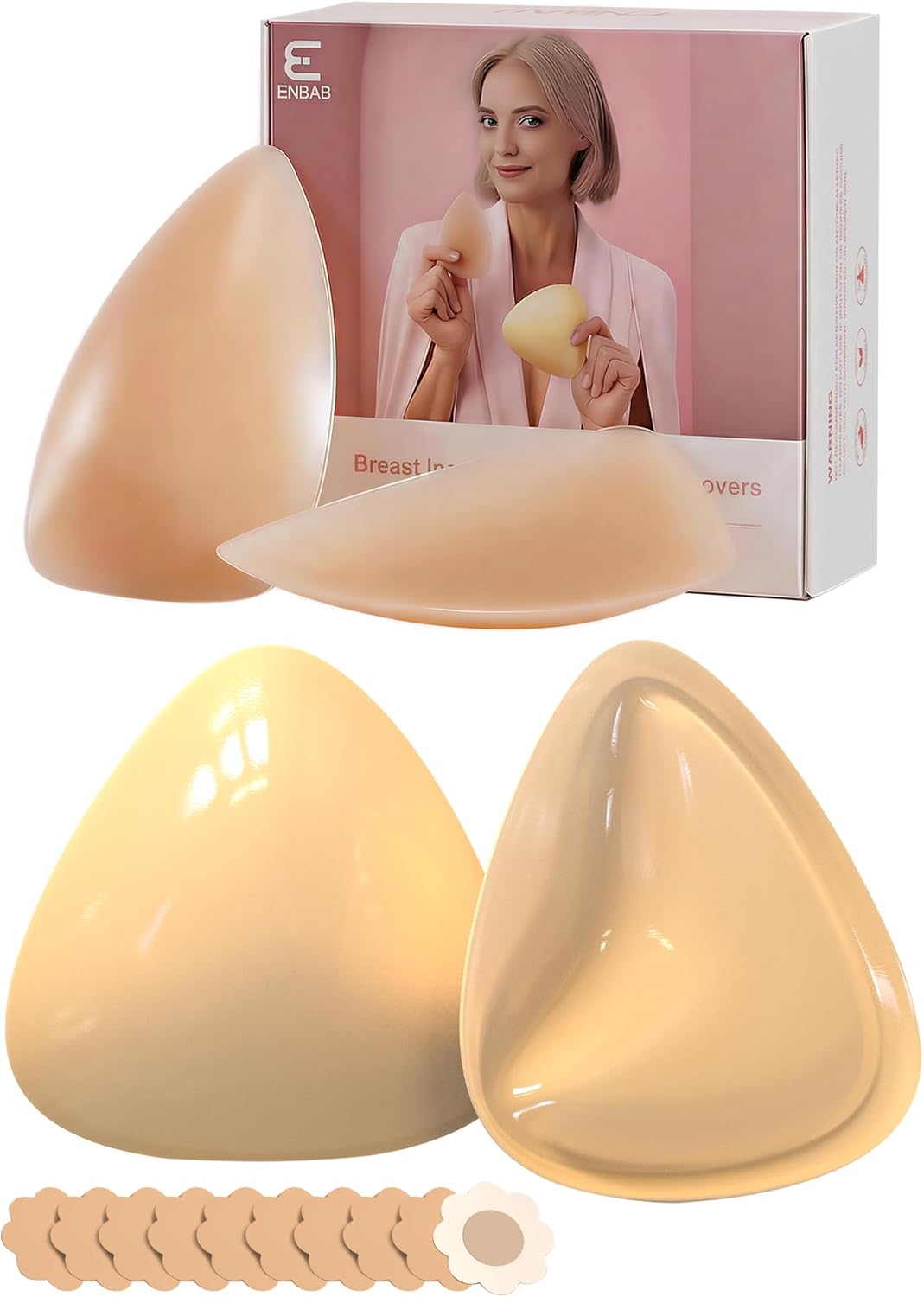 Invisible Push Up Bra Inserts & Nipple Covers - Double-Sided Sticky for Swimsuits, Sports Bras & Wedding Dresses