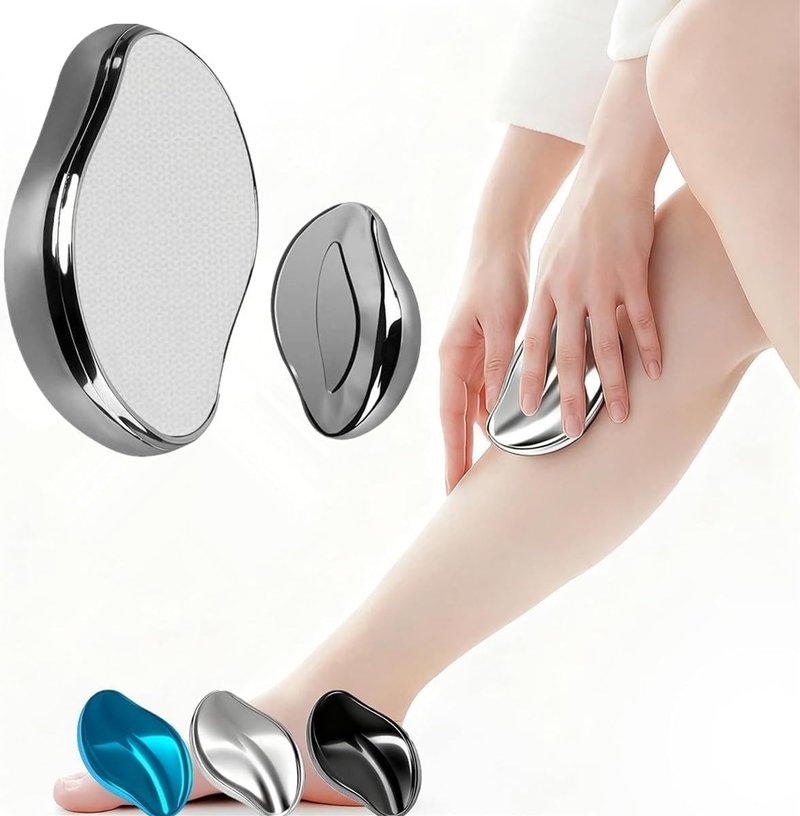 Epilators Crystal Hair Remover Natural Hair Eraser Reusable Painless Nano Glass Hair Removal Device Without Shaver Gentle Crystal Epilator and Exfoliator for Soft Silky Skin Silver
