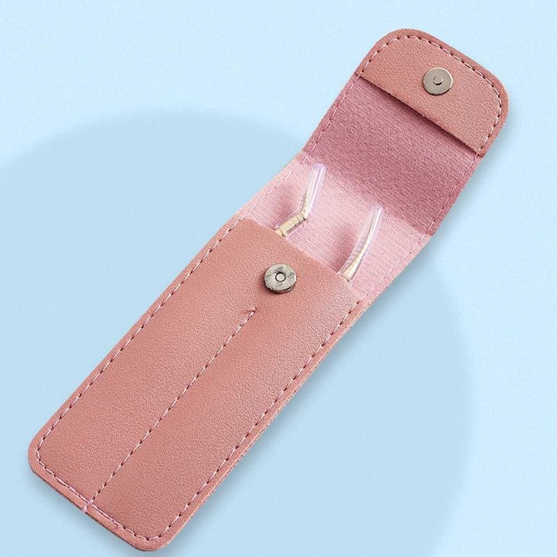 2 Pieces Tweezer Storage Bag Case PU Eyelash Tweezer Sleeve 2 Slot Eyelash Tweezer Cover Case Bag Lash Tweezer Case Eyelash Tweezer Carrying Bag Eyelash Tweezer Pouch Holder, Pink