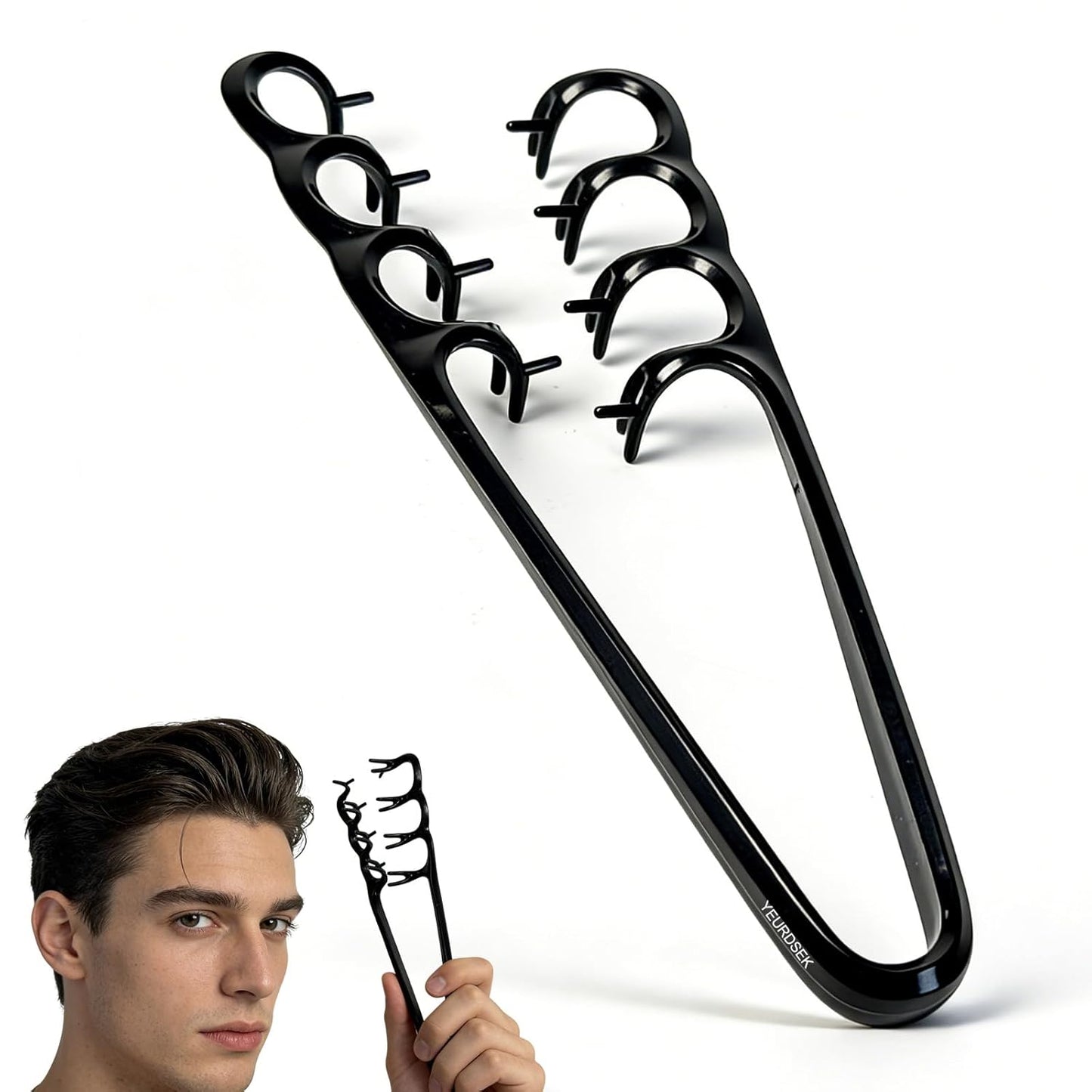 Wide Tooth Comb - Professional Styling Tool for Voluminous Hair | Fluffy Texture & Fringe Parting, Black