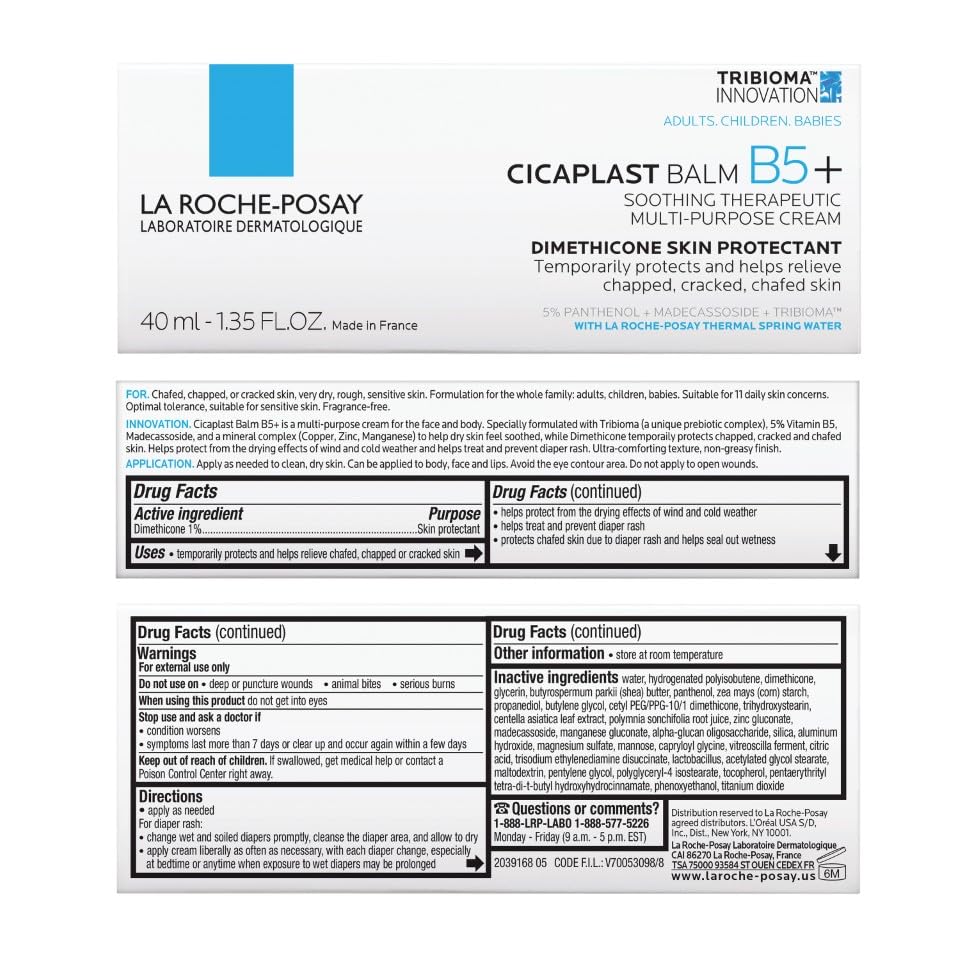 Cicaplast Balm B5 Skin Barrier Repair Cream - Multi-Purpose Healing Ointment with Centella Asiatica & Shea Butter | Safe for Face, Body & Baby