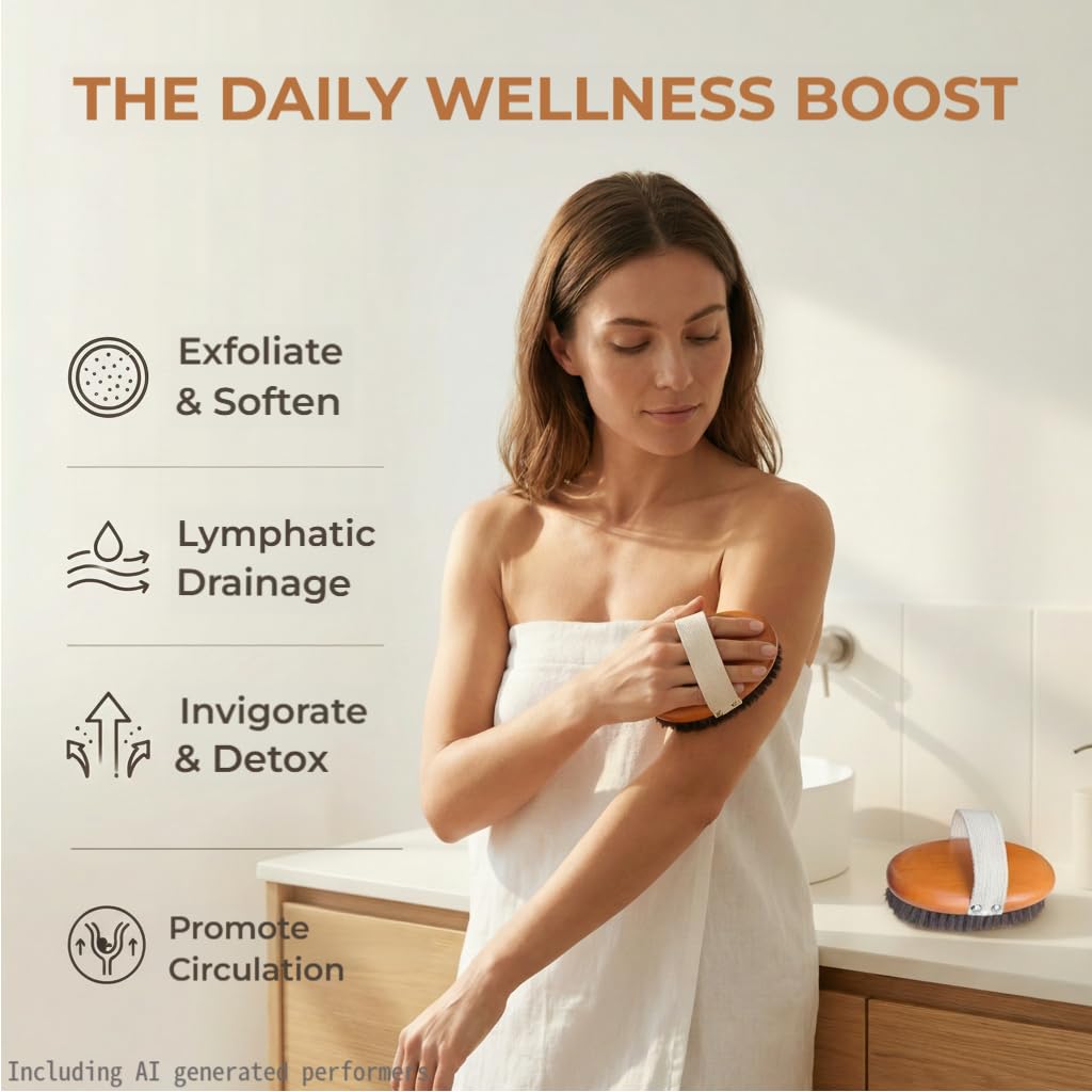 LTBLTF Ionic Copper Dry Brushing Body Brush for Lymphatic Drainage – Exfoliating Dry Brush for Radiant Skin,Cellulite,Circulation,Stress Relief – Premium Gift