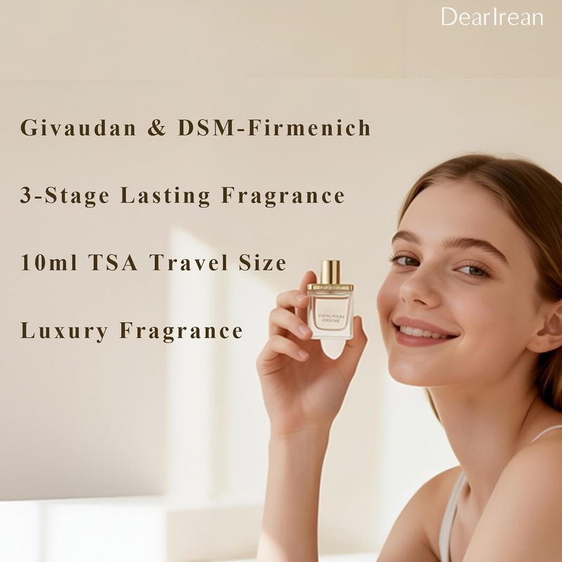 Dear Irean Floral Romance Perfume for Women - Long Lasting Jasmine & Rose | Travel Size Mini 0.34 Oz
