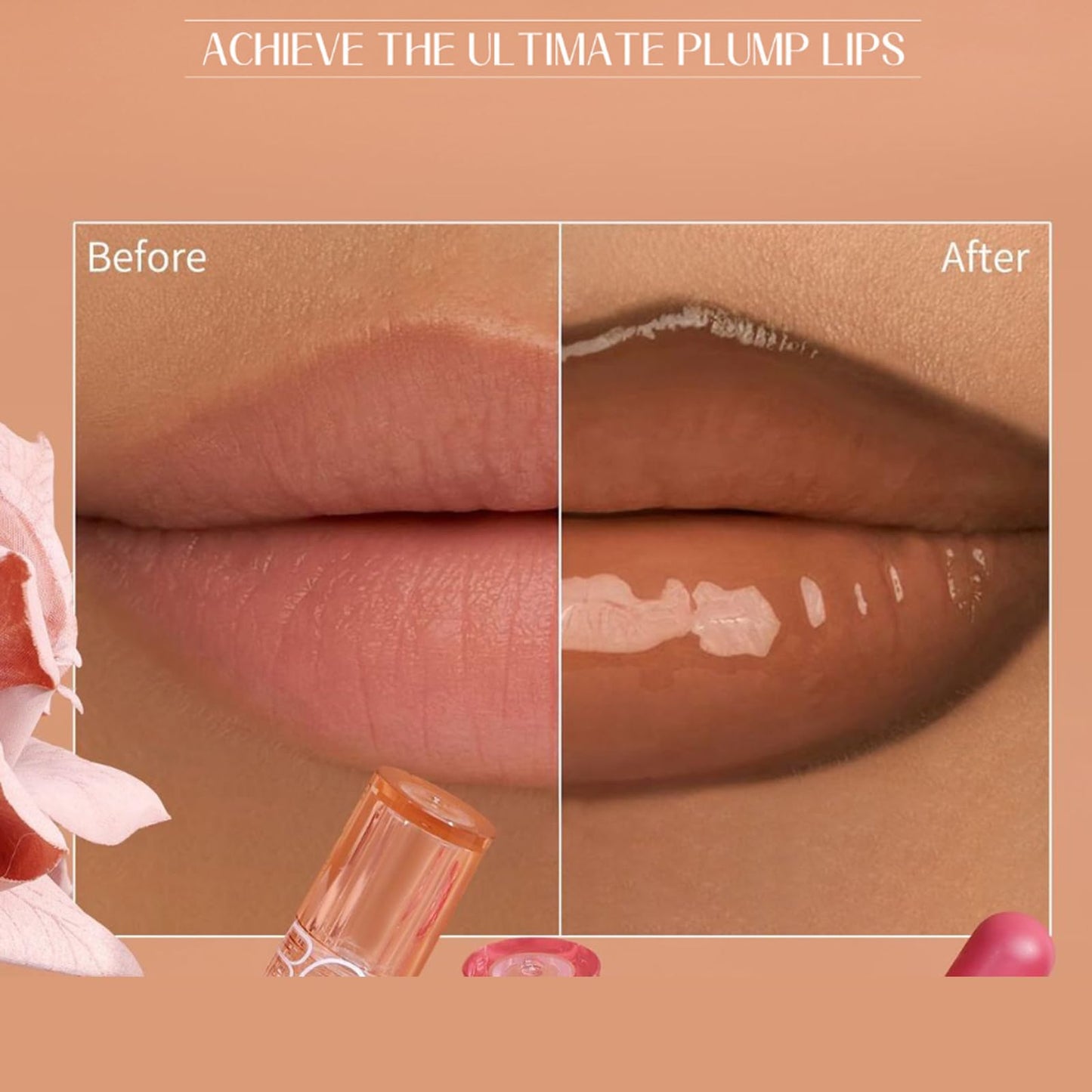 Domality 3PCS Lip Combo Set, Brown Matte Lip Liner, Plumping Tinted Lipgloss, Nourishing Lipstick Balm, Natural Glossy Finish, Lip Contour Makeup Kit for Women