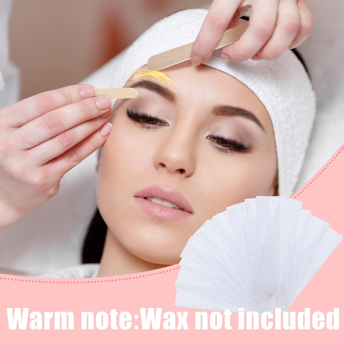 Maitys Eyebrows Small Wax Strips Kit Hair Removal Paper Facial Strips Epilating Pads for Women Men Eyebrow Body Face Arms Lip, 0.4 x 2.4 Inches, White, Wax Not Included(400 Pieces)