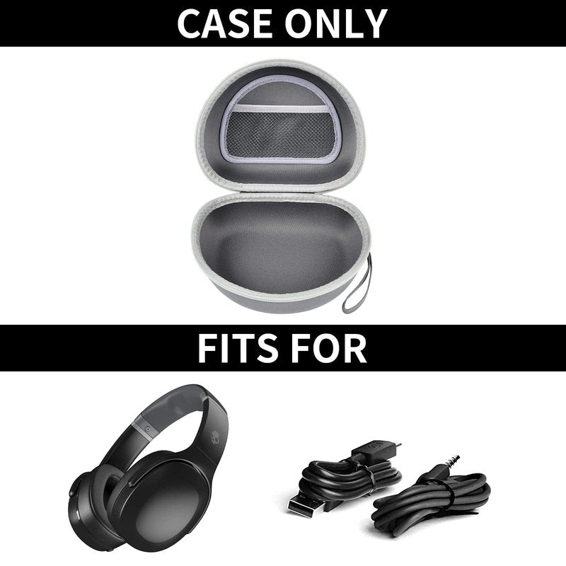 Headphone Case for Skullcandy Crusher/Hesh/Evo Wireless Over-Ear Bluetooth Earphones, for JLab JBuds Lux ANC, for TOZO HT3/HT2 Headphones and More Noise Cancelling Foldable Headset - Box Only (Grey)