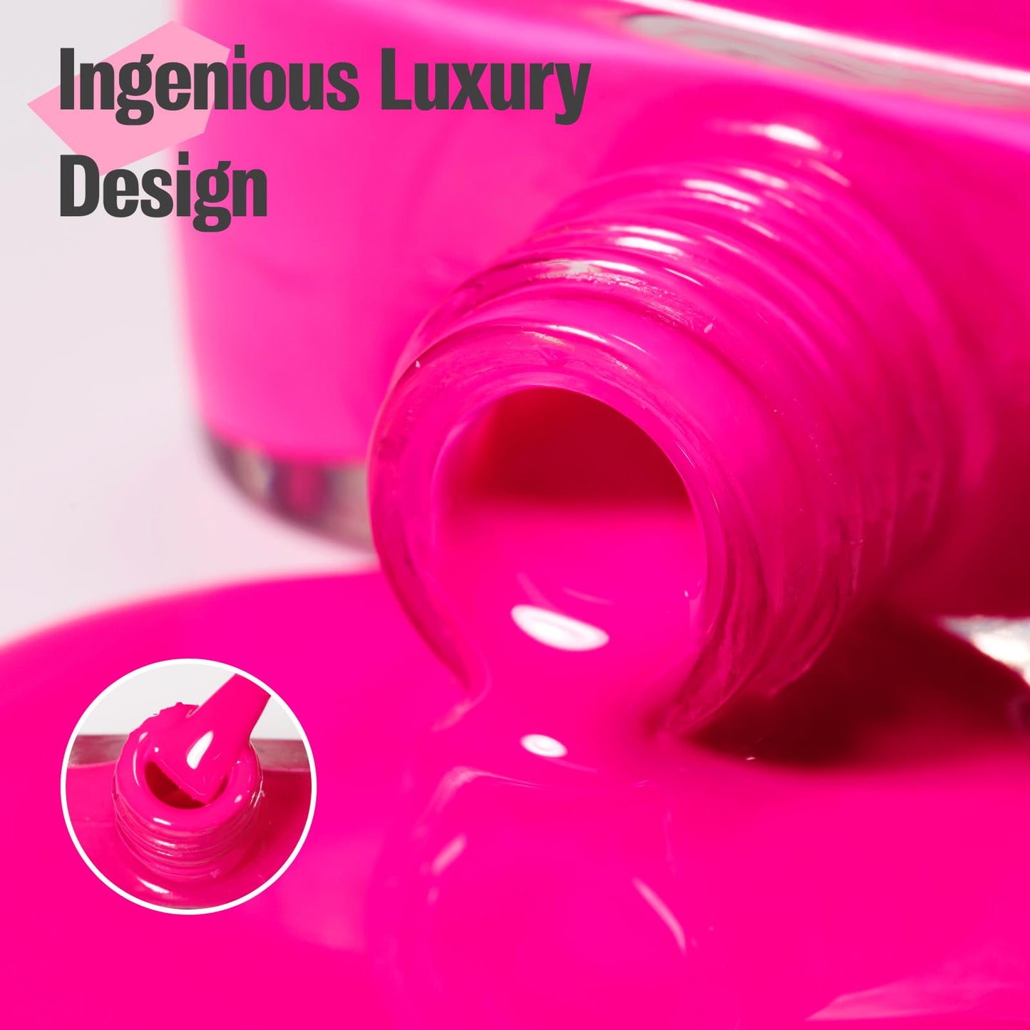 vieafenti Bright Hot Pink Nail Polish, 15ml High Shine Quick Dry Nail Polish, Long Wearing Smooth Application for Beginner and DIY Manicure Salon Quality Manicure at Home