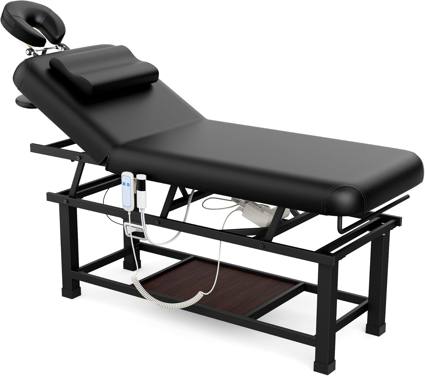 Olela Electric Massage Table - Heated Function with Electric Lift & Adjustable Backrest | Spa Treatment Table with Storage