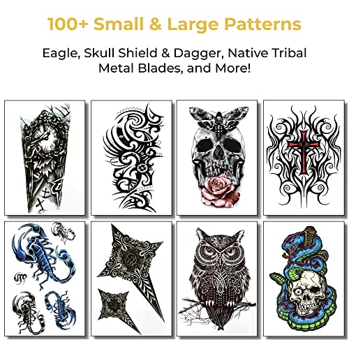 Sovereign-Gear Saturn Temporary Tattoos for Men & Teens - Fake Arm & Body Sleeve Set