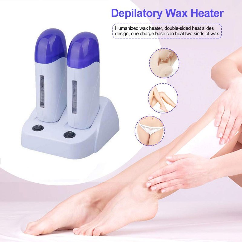 Nynelly Wax Warmer Kit for Hair Removal, Double Depilatory Wax Heater with Heater Base for Hair leg, Armpit, Bikini