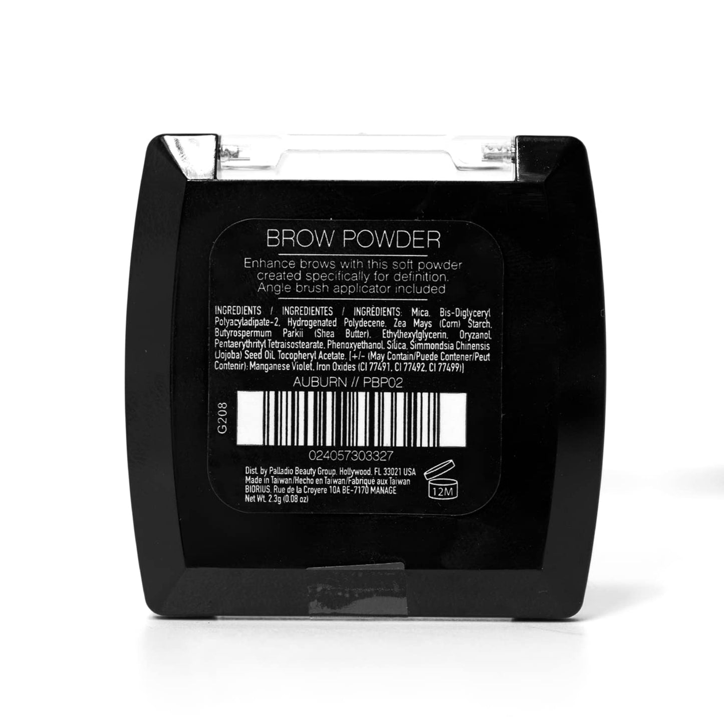 Palladio Brow Powder - Natural Eyebrow Powder with Jojoba Oil & Shea Butter | Auburn, Travel-Friendly Size with Applicator Brush