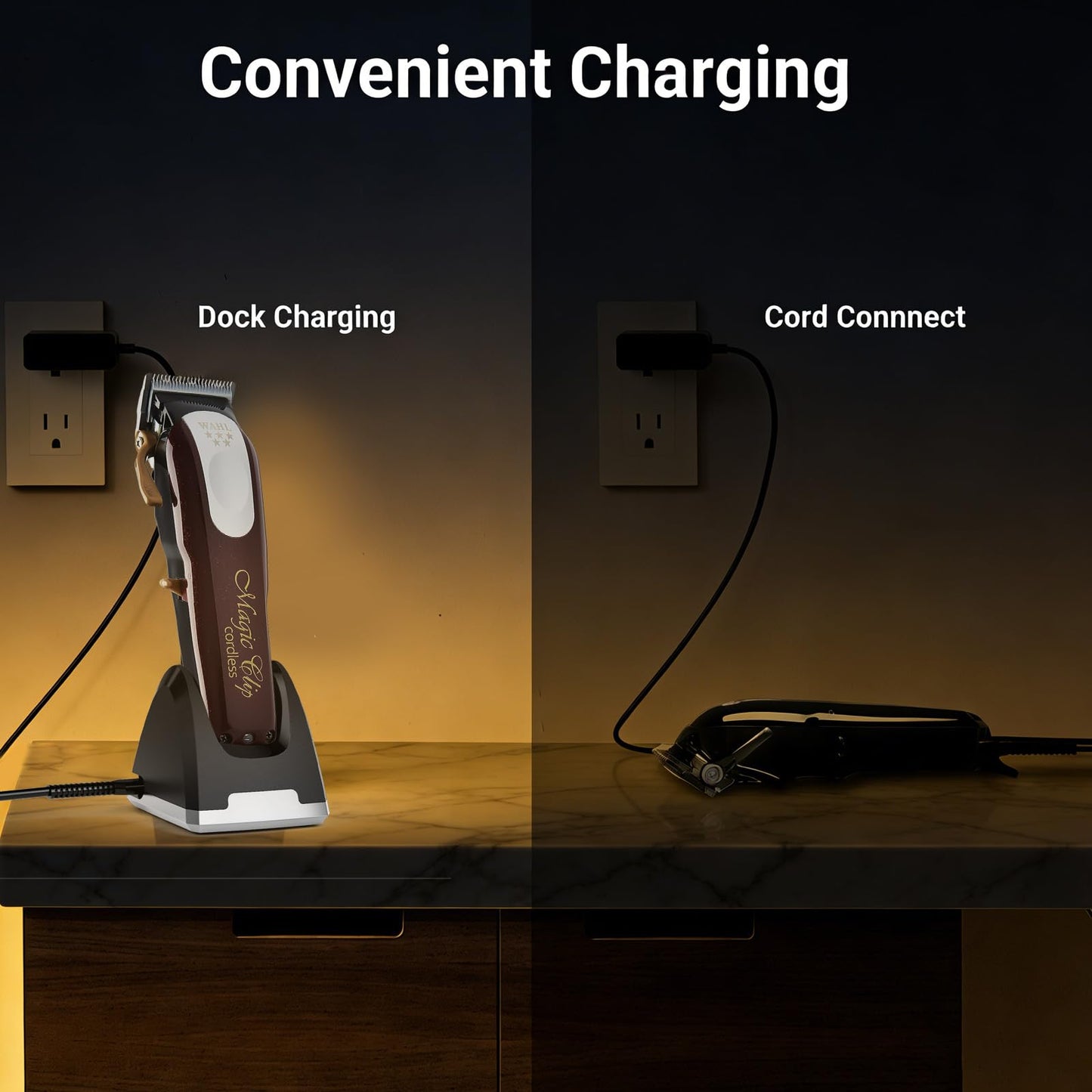 Charging Stand Compatible with Wahl Professional Cordless Clipper Charger Dock Compatible with Wahl Sterling and 5-Star Clippers 8148 8481 8591 81919 Replacement Parts 3801 Adapter